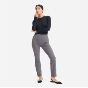 Grey patterned Everlane Side-zip Stretch Cotton ankle pant